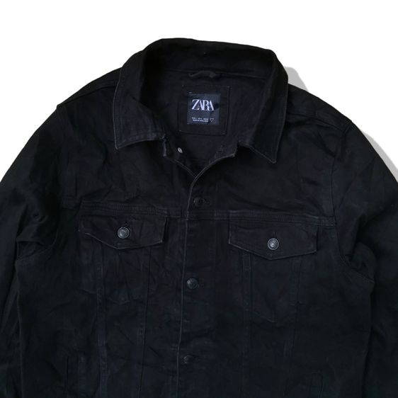 Zara Black Denim Jacket รอบอก 42” รูปที่ 2