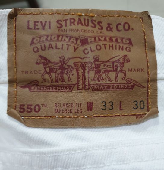 Vtg. Levi's 550 White Denim Jeans รูปที่ 10