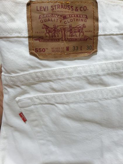 Vtg. Levi's 550 White Denim Jeans รูปที่ 12