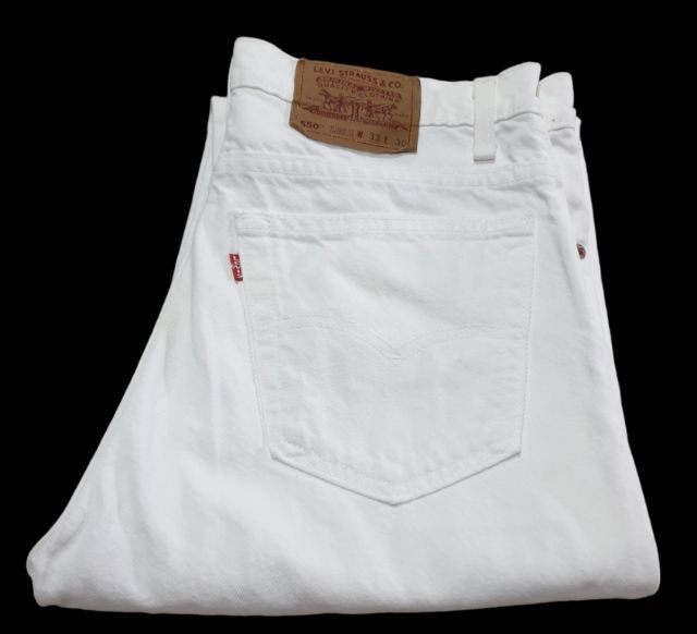 Vtg. Levi's 550 White Denim Jeans รูปที่ 14