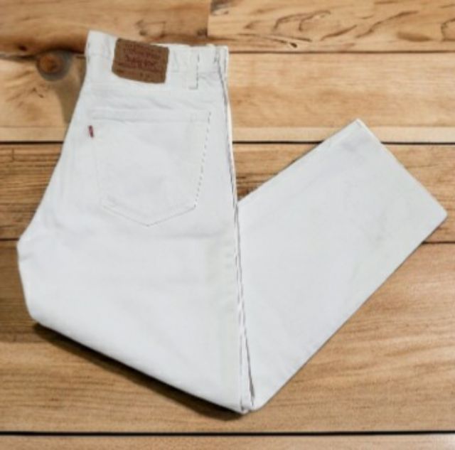 Vtg. Levi's 550 White Denim Jeans รูปที่ 8