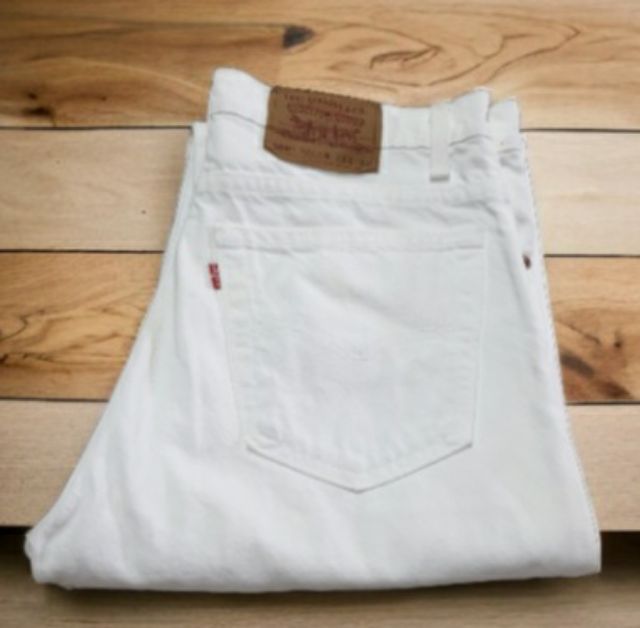 Vtg. Levi's 550 White Denim Jeans รูปที่ 9