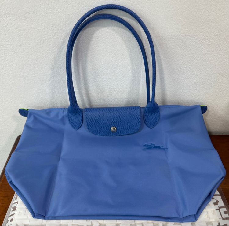 กระเป๋าถือ Longchamp ไซส์ M หูยาว สี blue ของใหม่ออกช็อบอุปกรณ์ครบ รูปที่ 2