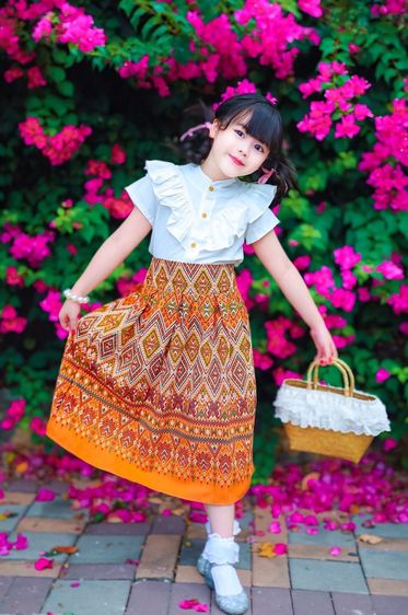 ชุดไทยเด็กหญิง setเสื้อกับกระโปรง รูปที่ 11