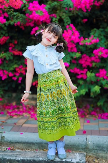ชุดไทยเด็กหญิง setเสื้อกับกระโปรง รูปที่ 16