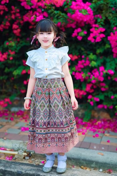 ชุดไทยเด็กหญิง setเสื้อกับกระโปรง รูปที่ 13