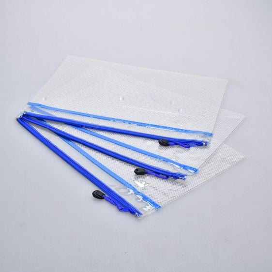 ซองเก็บเอกสาร ซองซิปพลาสติกใส PVC มีซิบรูดเปิดปิด พลาสติกชนิดกันน้ำ (Set 3 ชิ้น)