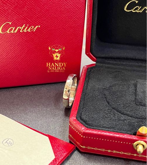 แหวน Cartier Happy BirthDay ทองคำขาว ไซส์ 59 กล่องใบครบ รูปที่ 1
