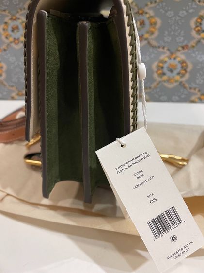 พร้อมส่ง 🔥Sale 12999🔥 ราคาดีเฟร่อ งาน Shop ใบใหญ่ หายากมากแม๊ Tory Burch TMonogram Braided Floral Shoulder Bag ได้ 2 สายคุ้มฝุด รูปที่ 7