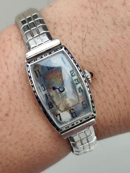 นาฬิกาผู้​หญิง​ GRUEN​ 14k Solid White Gold หน้าเฟดเก่าเดิมๆ รูปที่ 11