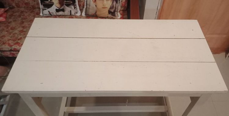 โต๊ะไม้ สีขาว สไตล์วินเทจ  เหลือ1ตัวค่ะ รูปที่ 2