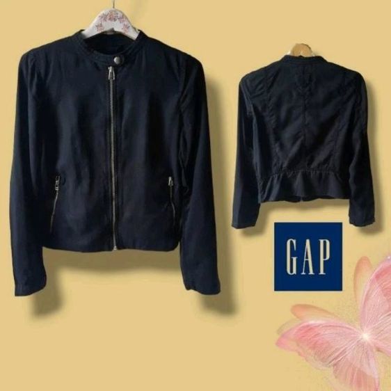 เสื้อแจ็คเก็ต GAP สีดำซิปหน้า กระเป๋า2ข้าง ผ้านิ่มอุ่นใส่สบาย กันลมส่งต่อใส่สวยๆ👍 รูปที่ 3