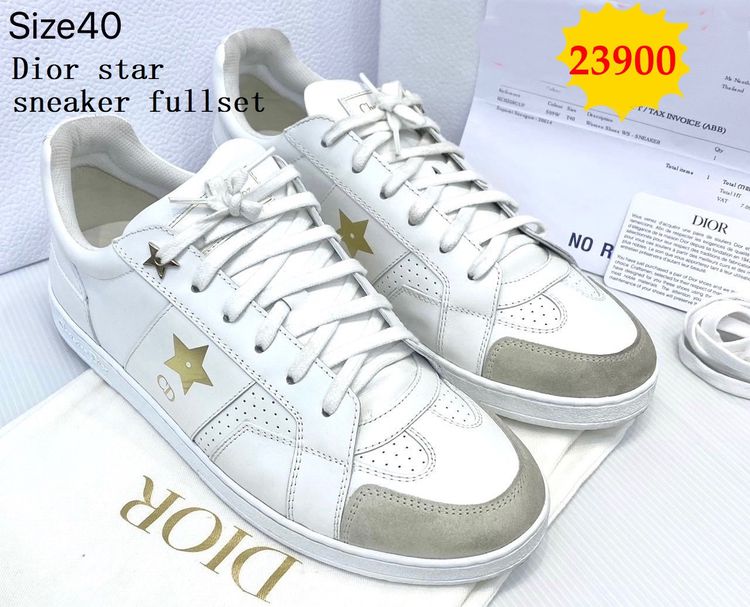 อื่นๆ รองเท้าผ้าใบ ผ้า UK 6.5 | EU 40 | US 7 ขาว Dior star sneaker fullset Size 40 
