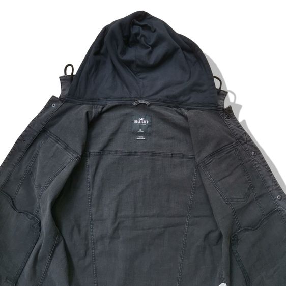 Hollister Black Denim Hooded Jacket รอบอก 48” รูปที่ 4