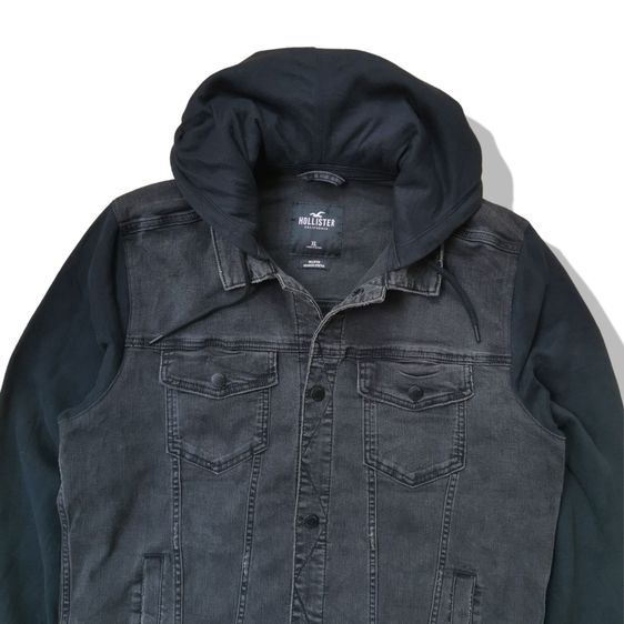 Hollister Black Denim Hooded Jacket รอบอก 48” รูปที่ 6