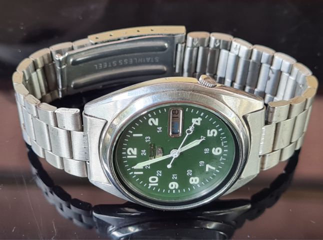 นาฬิกาวินเทจ SEIKO"5" หน้าปัดเขียวเข้ม สภาพเก็บสะสม สวยๆ รูปที่ 8