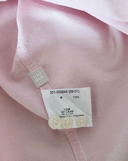 เสื้อเชิ้ตสีชมพู แบรนด์ UNIQLO แท้มือ✌สภาพดี ไม่มีตำหนิ  รูปที่ 6