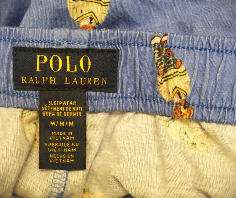 Polo Ralph Lauren Mens Polo Bear Light Blue Cotton Jersey Pajama Sleep รูปที่ 5