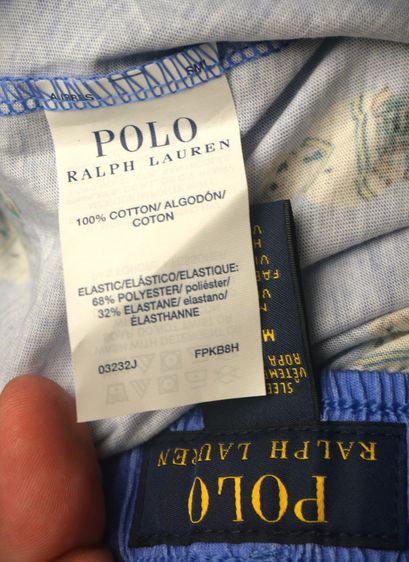 Polo Ralph Lauren Mens Polo Bear Light Blue Cotton Jersey Pajama Sleep รูปที่ 6