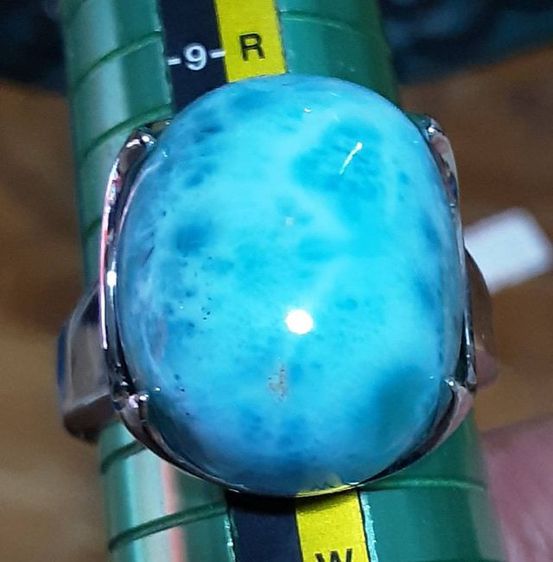 แหวนเงิน หัวแหวนลาริม่า ลาริม่าหนัก27.04ct. สวยงามมาก รูปที่ 6