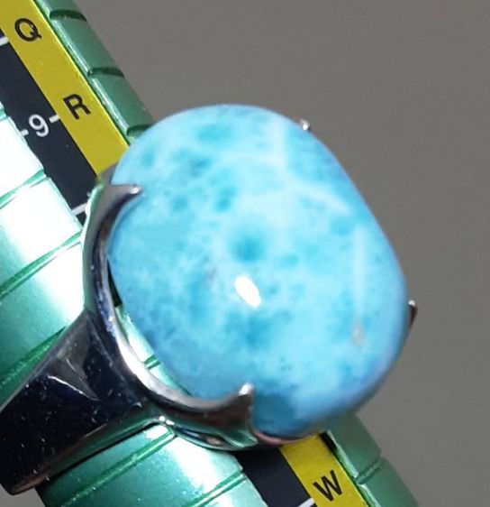 แหวนเงิน หัวแหวนลาริม่า ลาริม่าหนัก27.04ct. สวยงามมาก รูปที่ 9