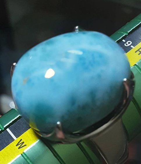 แหวนเงิน หัวแหวนลาริม่า ลาริม่าหนัก27.04ct. สวยงามมาก รูปที่ 13