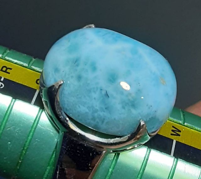 แหวนเงิน หัวแหวนลาริม่า ลาริม่าหนัก27.04ct. สวยงามมาก รูปที่ 15