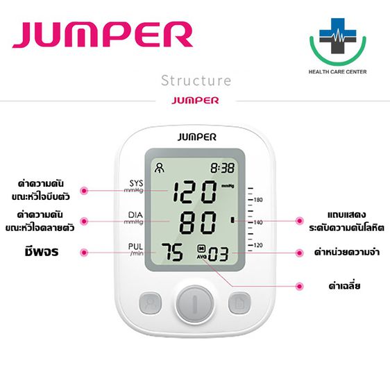 รับประกัน 10 ปี ✅​ เครื่องวัดความดัน JUMPER รุ่น JPD-HA200 รุ่นท๊อป JUMPER Blood Pressure Monitor รูปที่ 4