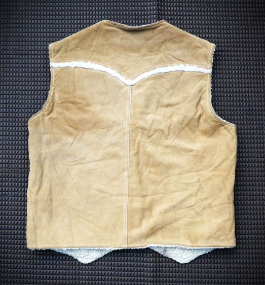 1970s Levis Orange Tab Suede Fleece Lined Winter Vest Size Large  รูปที่ 3