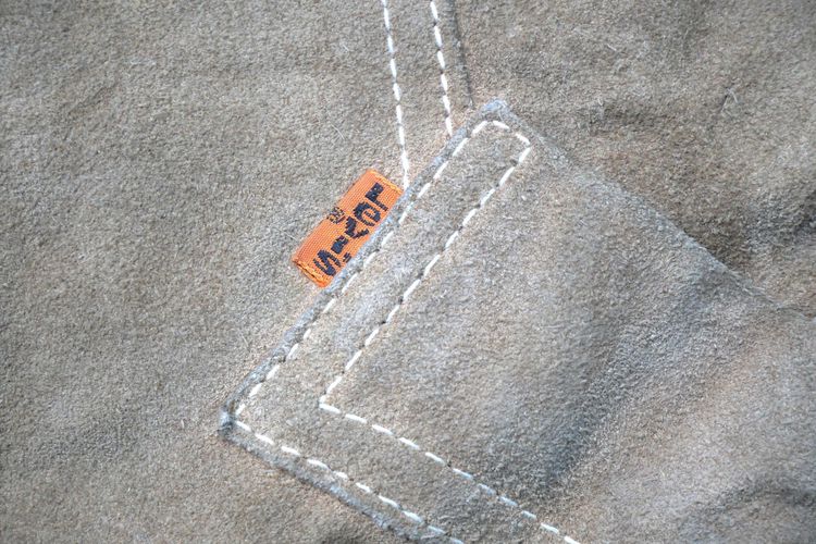 1970s Levis Orange Tab Suede Fleece Lined Winter Vest Size Large 