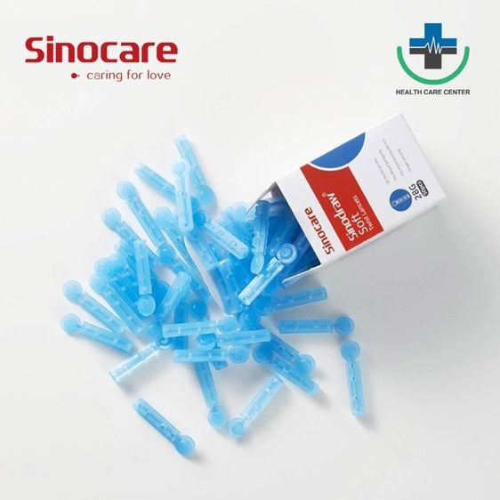 ส่งด่วน เข็มเจาะเลือด ปลอดเชื้อ SINOCARE สำหรับใช้กับปากกาเจาะของเครื่องตรวจน้ำตาล รูปที่ 1