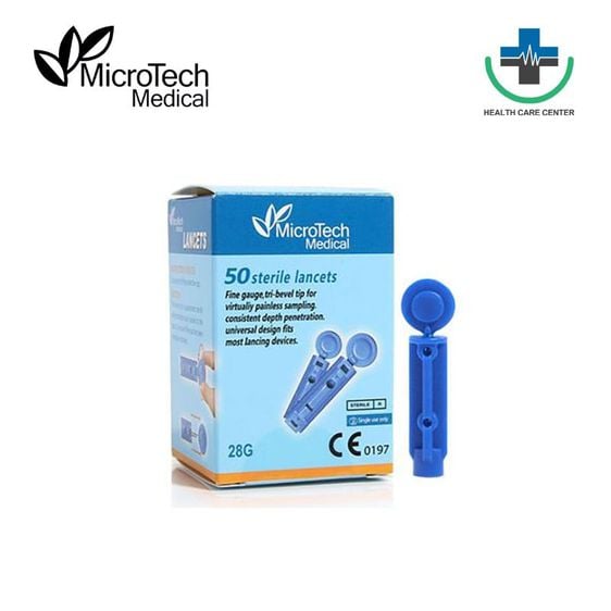 ส่งด่วน เข็มเจาะเลือด ปลอดเชื้อ Microtech medical สำหรับใช้กับปากกาเจาะของเครื่องตรวจน้ำตาล รูปที่ 1