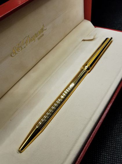 ขายปากกาS.T.DUPONTลูกลื่นสีทอง ครบกล่อง ใหม่เก่าเก็บ 27ปียังเขียนได้สุดยอด รูปที่ 7