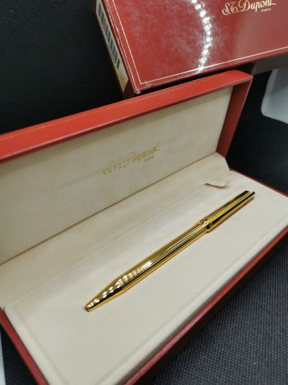 ขายปากกาS.T.DUPONTลูกลื่นสีทอง ครบกล่อง ใหม่เก่าเก็บ 27ปียังเขียนได้สุดยอด รูปที่ 3