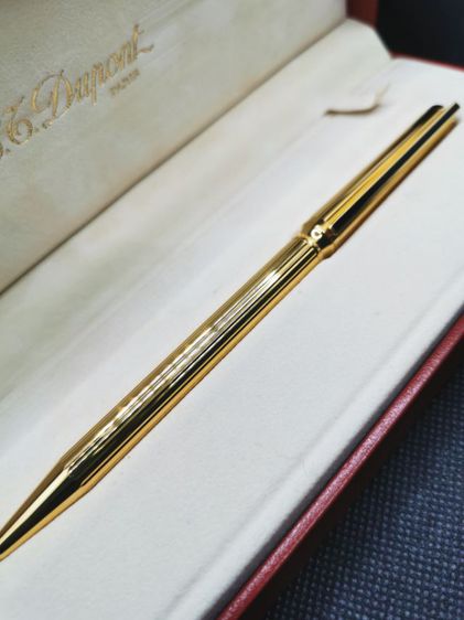 ขายปากกาS.T.DUPONTลูกลื่นสีทอง ครบกล่อง ใหม่เก่าเก็บ 27ปียังเขียนได้สุดยอด รูปที่ 5