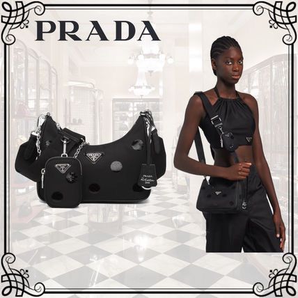 Prada Re-Edition 2005 Nylon Polka-Dot Shoulder Bag Y22 ฝังชิฟ Fullset รูปที่ 18