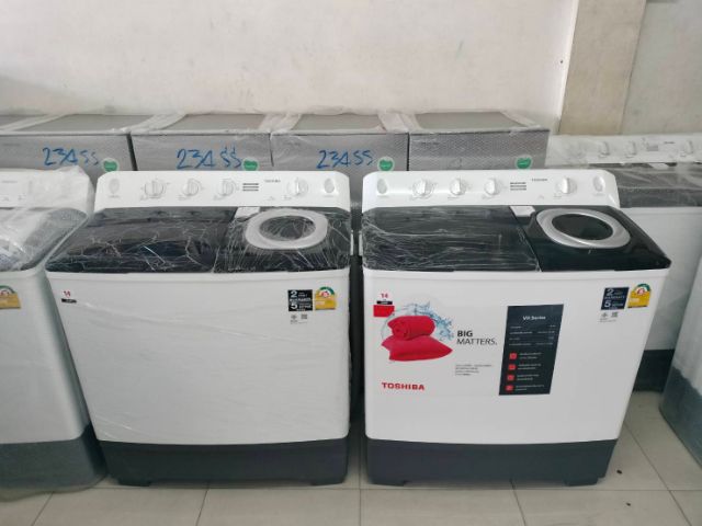 ฝาบน 2 ถัง เครื่องซักผ้า 2 ถัง toshiba 14 กิโลกรัมเป็นสินค้าใหม่ยังไม่ผ่านการใช้งานประกันศูนย์ราคา 4990 บาท