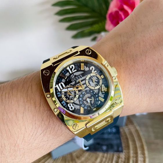 นาฬิกาผู้ชายGUESS Mens Black Gold Tone Multi-function Watch GW0569G2 รูปที่ 6
