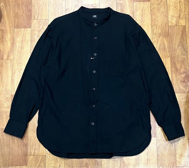 เสื้อUniqlo Flannel Stand Collar Long Sleeve Shirt  รูปที่ 1