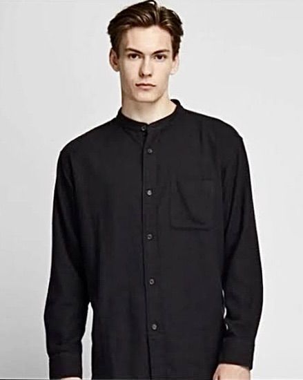 เสื้อUniqlo Flannel Stand Collar Long Sleeve Shirt  รูปที่ 5