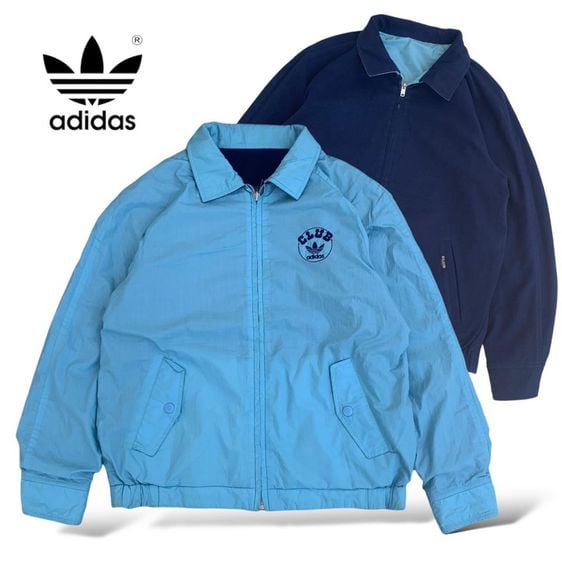 สื้อแจ็คแก็ค Adidas original ใส่ได้ 2 ด้าน แท้ 💯 size วัดจริง ขนาดอก 22.5 ยาว 26 สภาพดีมาก ดีเทลดี ทรงสวย มีซัปใน เนื้อผ้าดีมาก 
