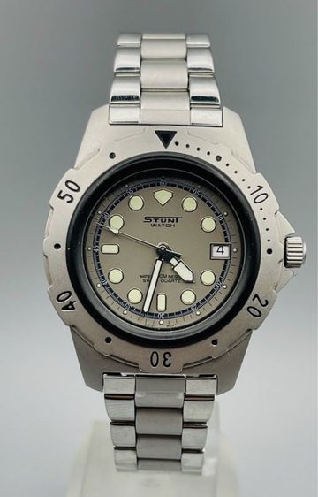 สแตนเลส เงิน ขายนาฬิกา Stunt Watch by Sicura Breitling 100m Swiss Quartz สภาพสวยมากๆ