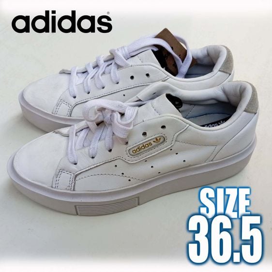 รองเท้าผ้าใบหนัง Adidas สีขาว No.36.5 มือสอง สภาพใหม่ รูปที่ 2