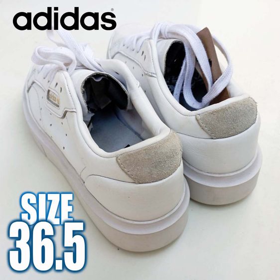รองเท้าผ้าใบหนัง Adidas สีขาว No.36.5 มือสอง สภาพใหม่ รูปที่ 3