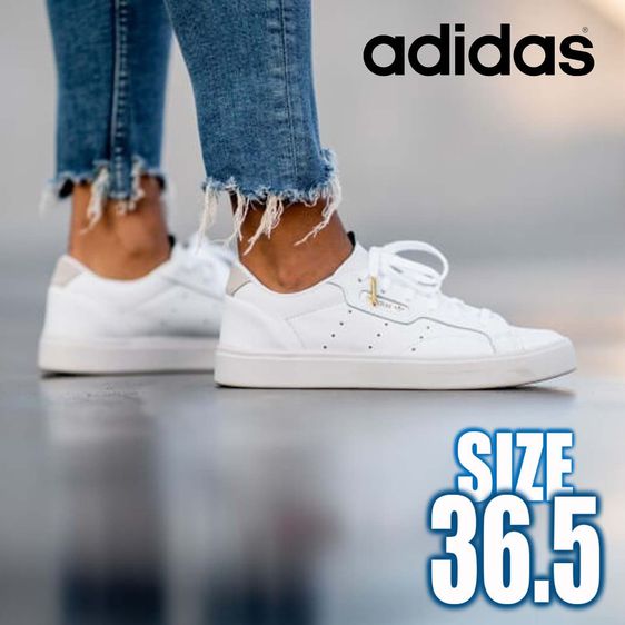 รองเท้าผ้าใบหนัง Adidas สีขาว No.36.5 มือสอง สภาพใหม่ รูปที่ 9