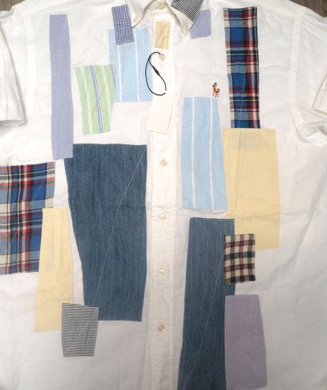 Polo Ralph Lauren Cotton Patchwork Oxford Shirt  รูปที่ 4