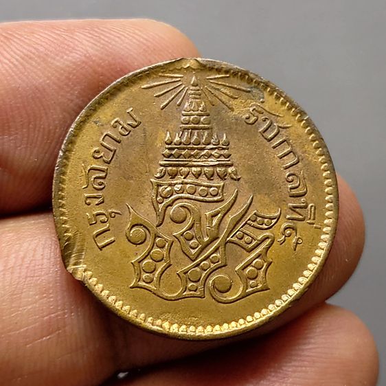 เหรียญทองแดง อัฐ ๘ อันเฟื้อง จปร-ช่อชัยพฤกษ์ รัชกาลที่ 5 จ.ศ.1238 ผ่านใช้น้อยมาก รูปที่ 4