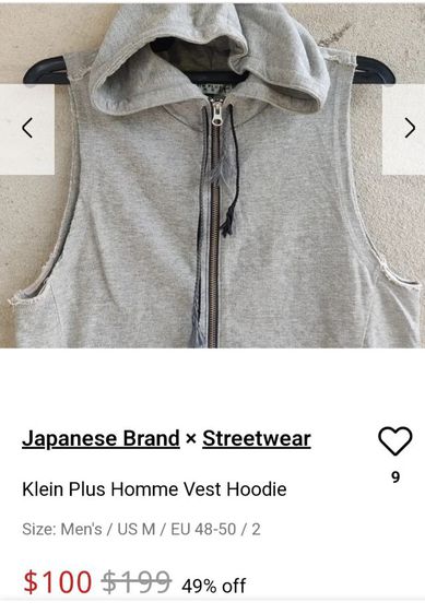 Michel Klein Homme Hoodie Vest 
เสื้อกั๊กผู้ชาย Size 46 รอบอก39" รูปที่ 7