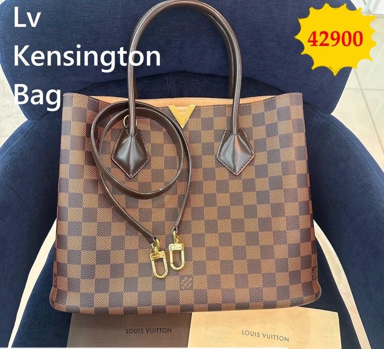 Louis Vuitton หนังแท้ หญิง น้ำตาล  Lv Kensington Bag 