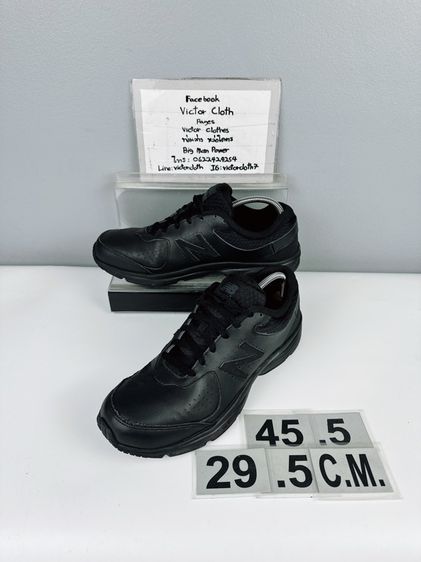 รองเท้า New Balance Sz.11.5us45.5eu29.5cm กว้าง2E เท้ากว้างอูมใส่ได้ รุ่น411 สีดำล้วน สภาพสวยมากเกือบใหม่ ไม่ขาดซ่อม ใส่เรียนทำงานได้ 